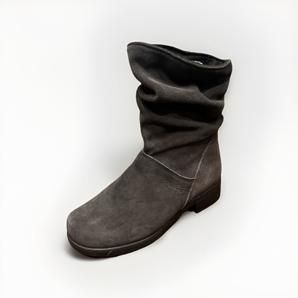MARTINO Women Chantelle Gray Suede Fleece Lined Winter Slouch Boots Size 7 Shoes